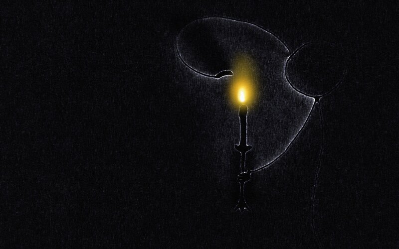 Candle in Dark Silhouette — Black