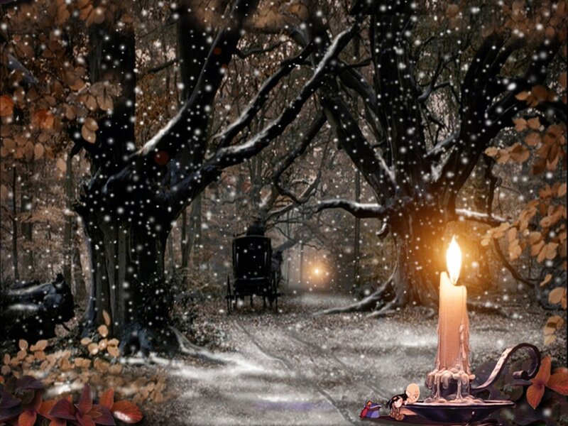 Candle in Forest — Brown, Mysterious