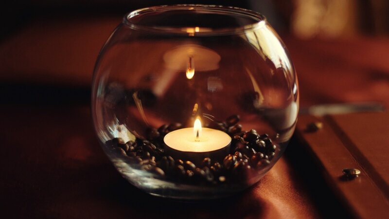 Candle in Glass Bowl — Brown