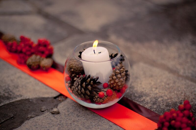 Candle in Glass Bowl — Red, Cozy