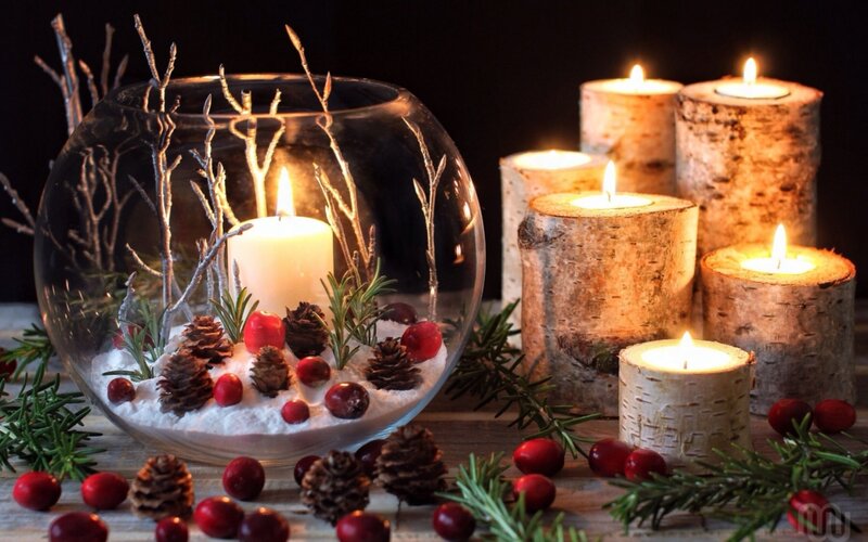 Candle in Glass Bowl — White, Cozy