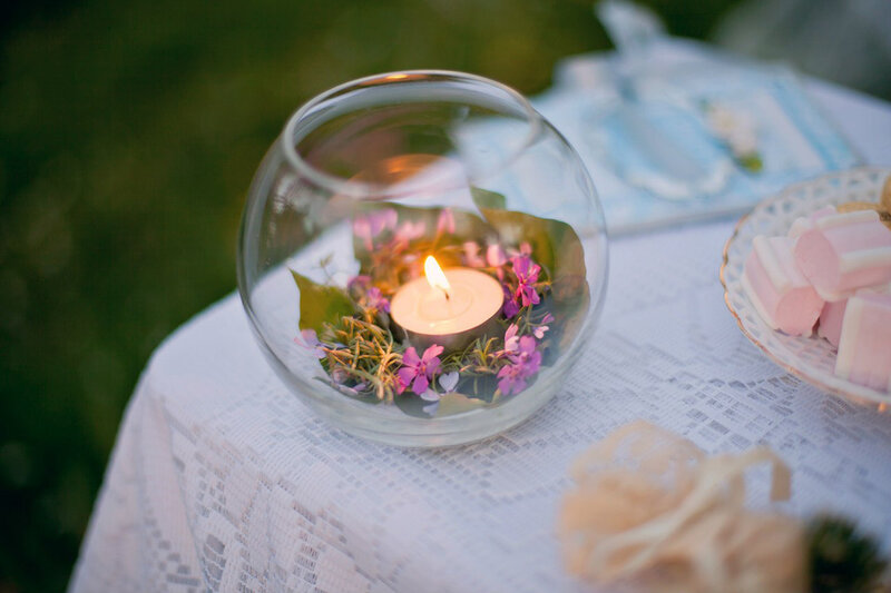 Candle in Glass Bowl — White, Serene