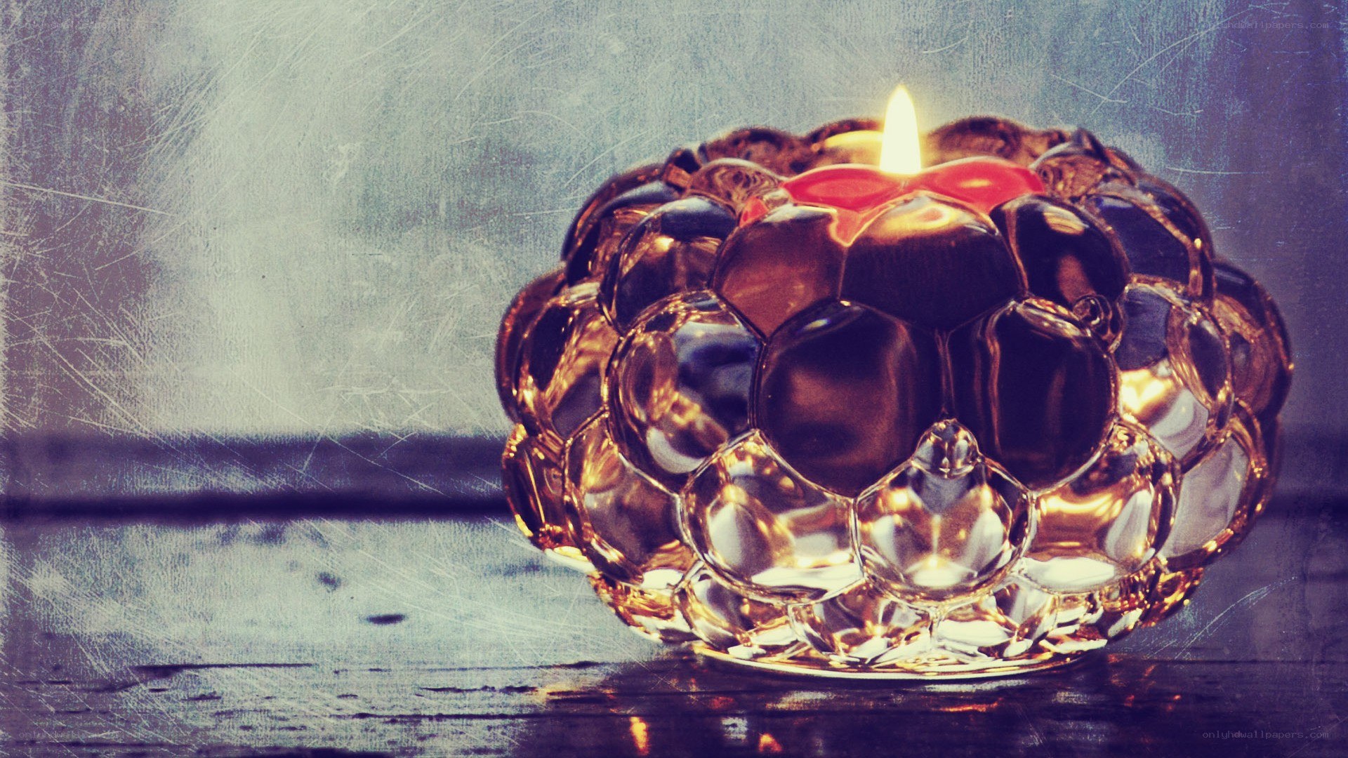 Candle in glass holder