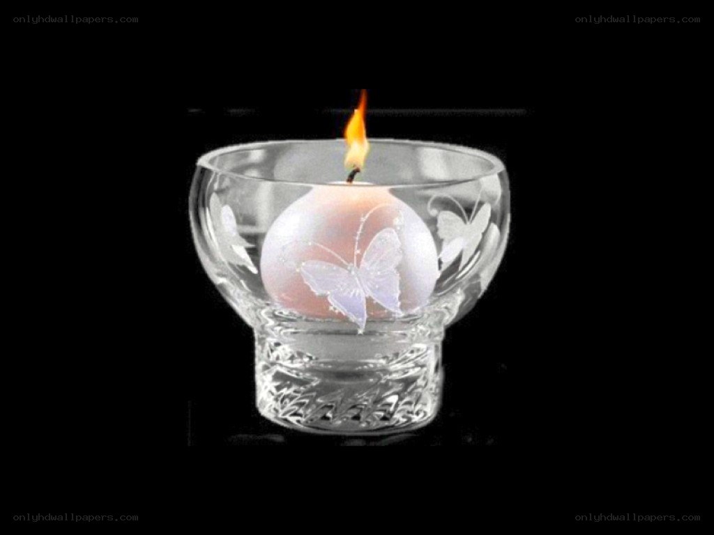 candle in glass holder
