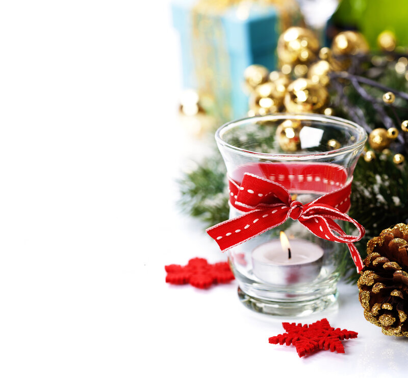 Candle in Glass Holder — Red