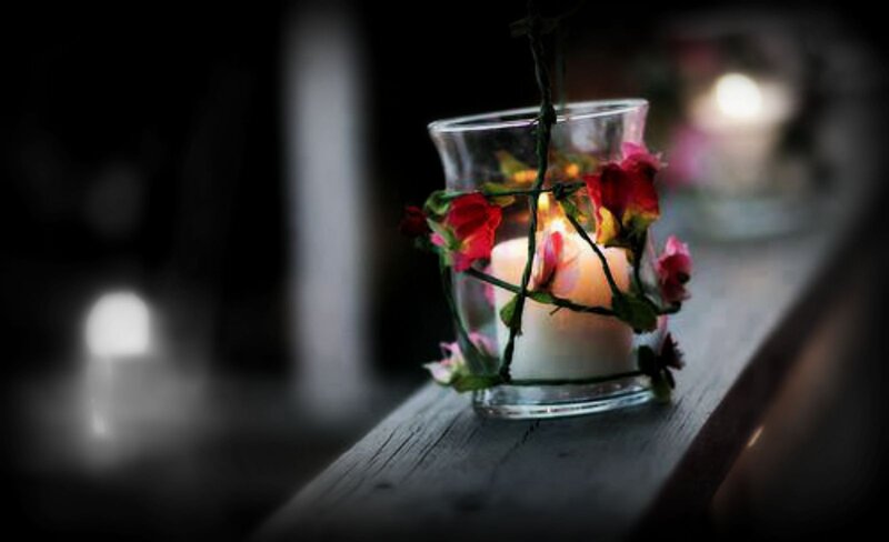 Candle in Glass Holder — White, Calm, Night