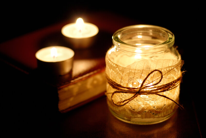 Candle in Glass Jar — Brown