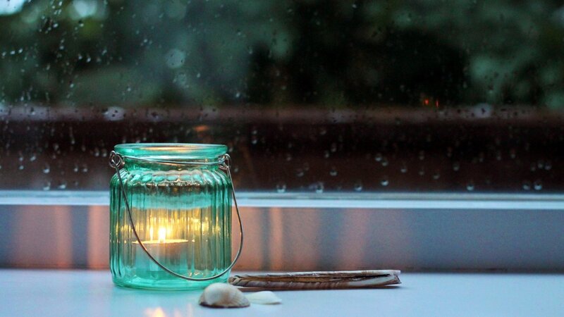 Candle in Glass Jar — Green, Calm