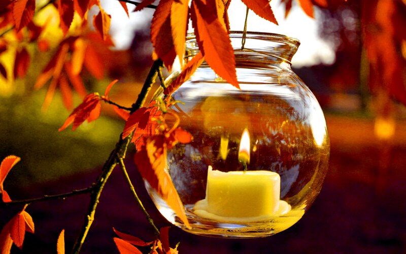 Candle in Glass Jar — Red