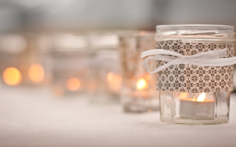 Candle in Glass Jar — White
