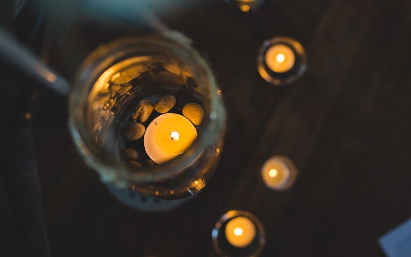 Candle in Glass Jar — Yellow, Calm