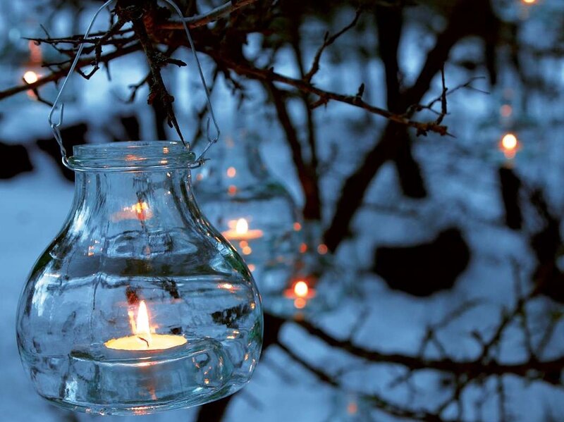 Candle in Glass Lantern