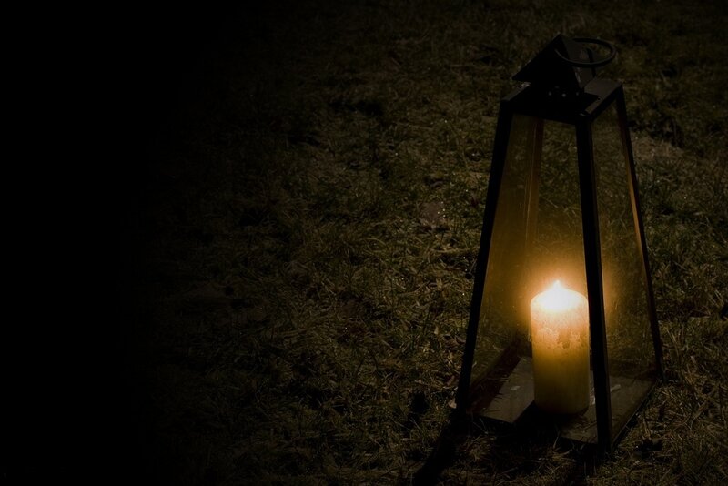 Candle in Lantern — Black