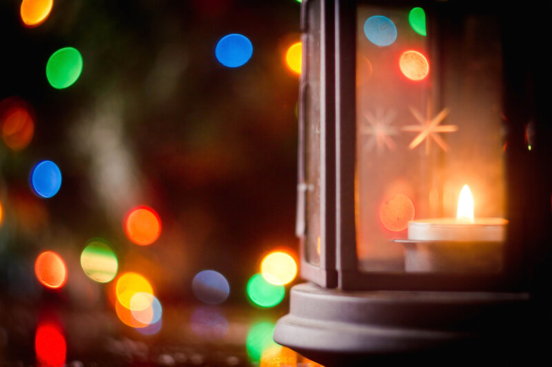 Candle in Lantern — Orange