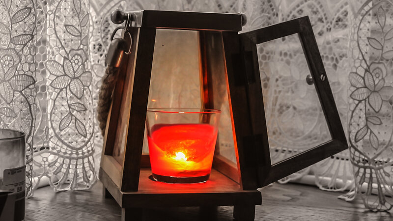 Candle in Lantern — Red