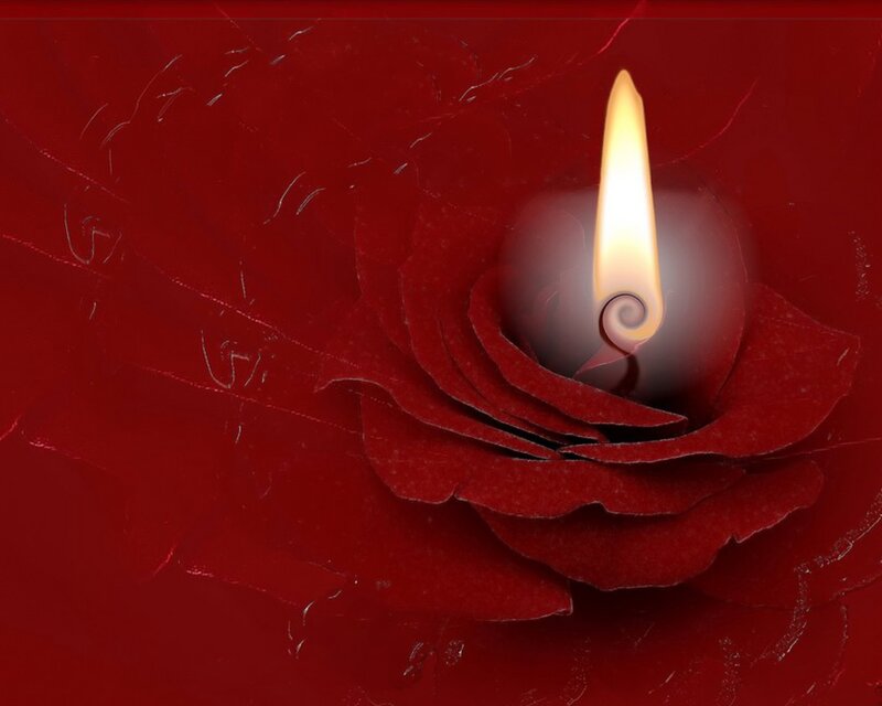 Candle in Rose — Red