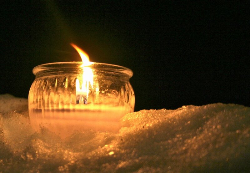 Candle in Snow — Yellow