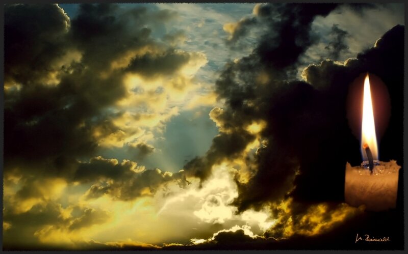 Candle in Stormy Sky