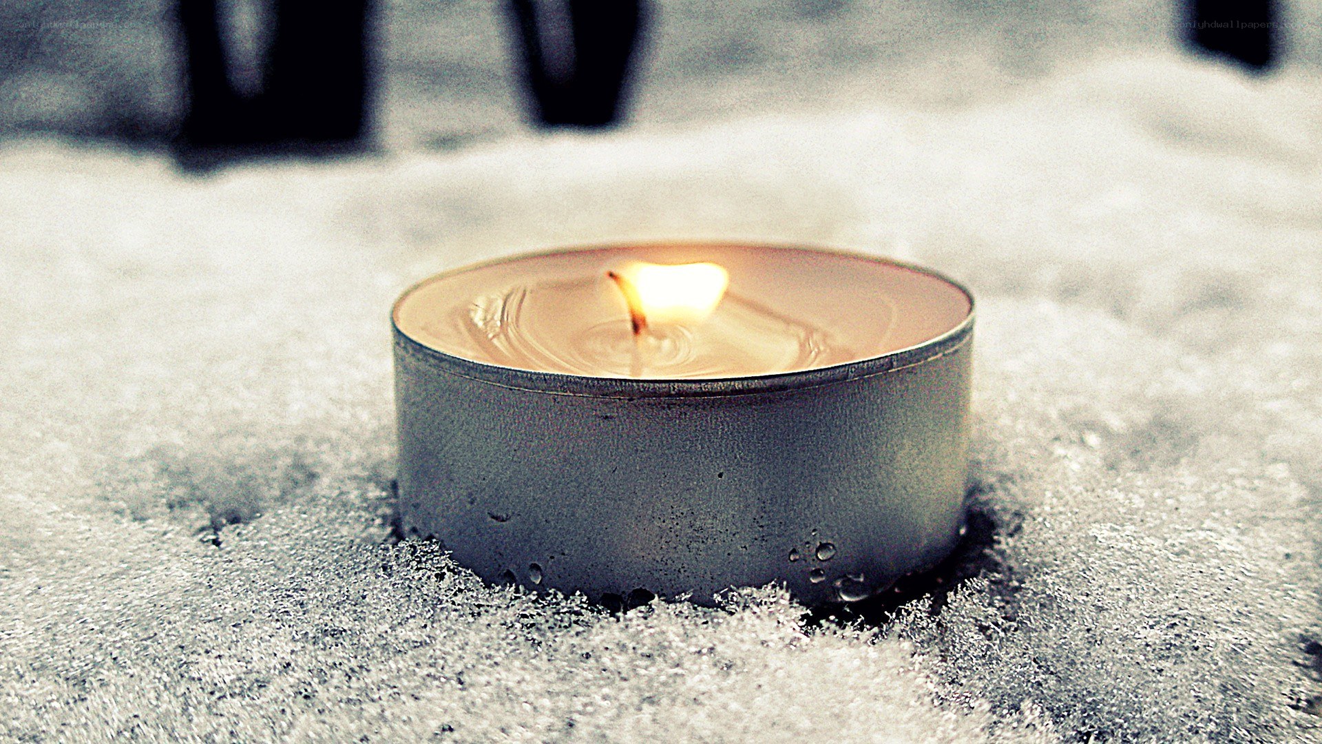 candle in the snow