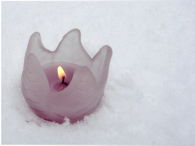 Candle in the snow