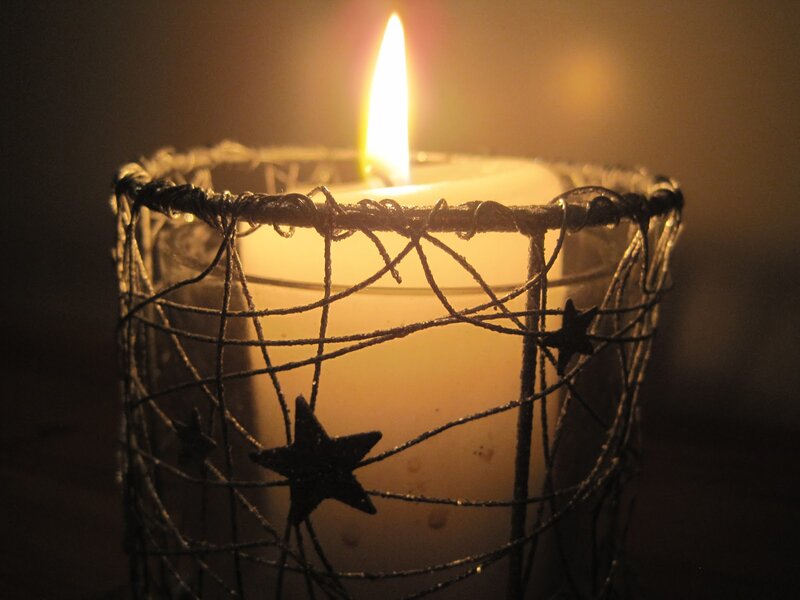 Candle in Wire Holder