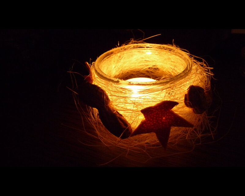 Candle in Woven Basket