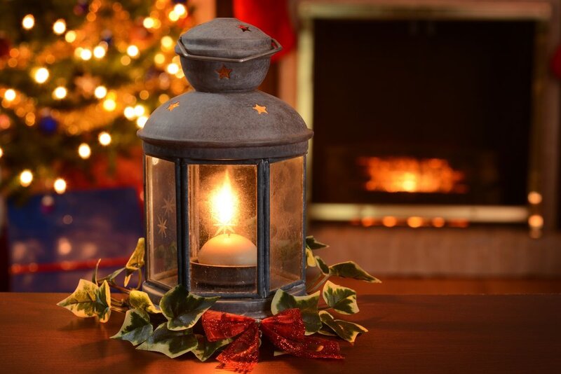 Candle Lantern on Table