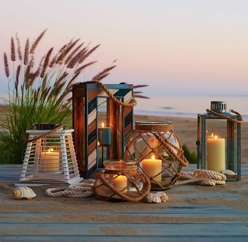 Candle Lanterns on Beach