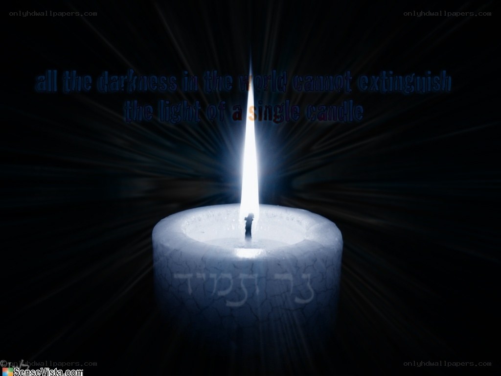 candle light in darkness