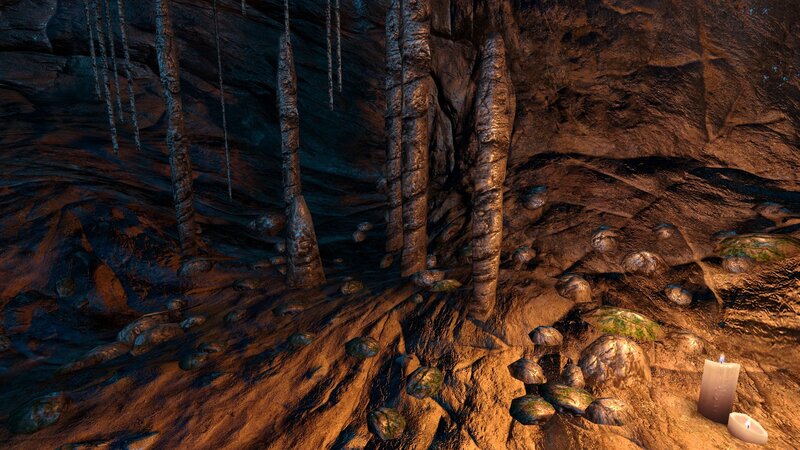Candle-lit Cave Interior