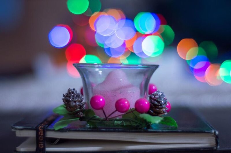 Candle on Book — Pink