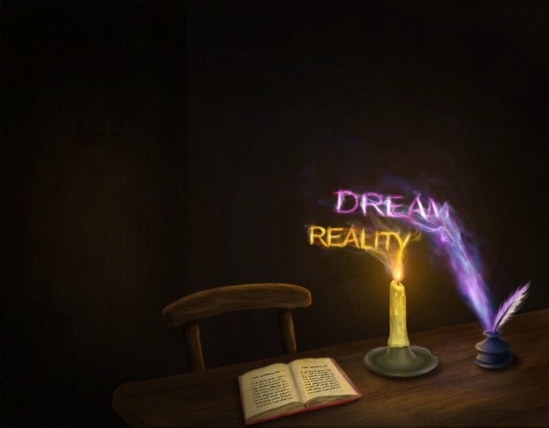 Candle on Wooden Table