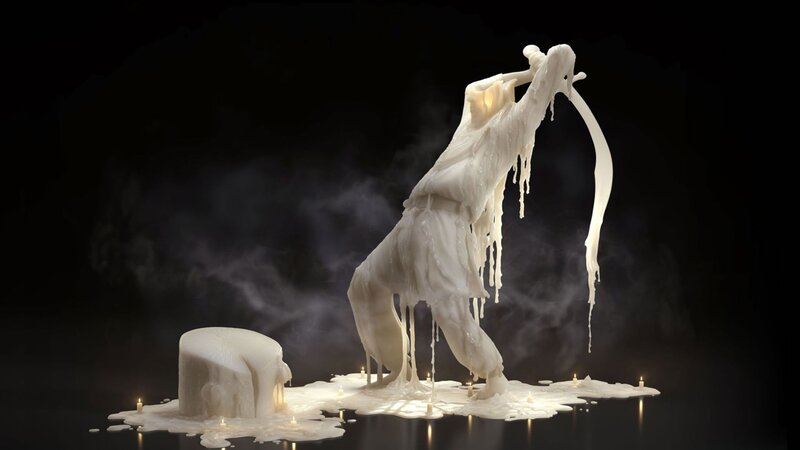Candle sculpture of a figure