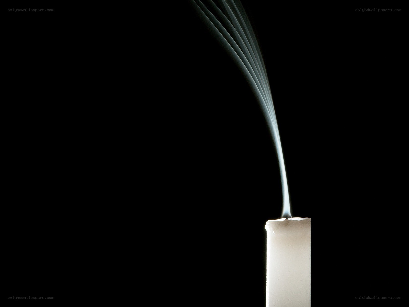 Candle smoke against black
