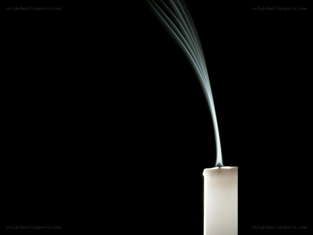 candle smoke against black