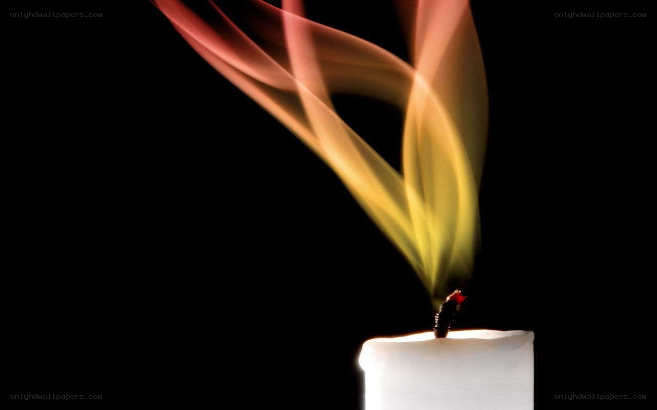 candle smoke against black