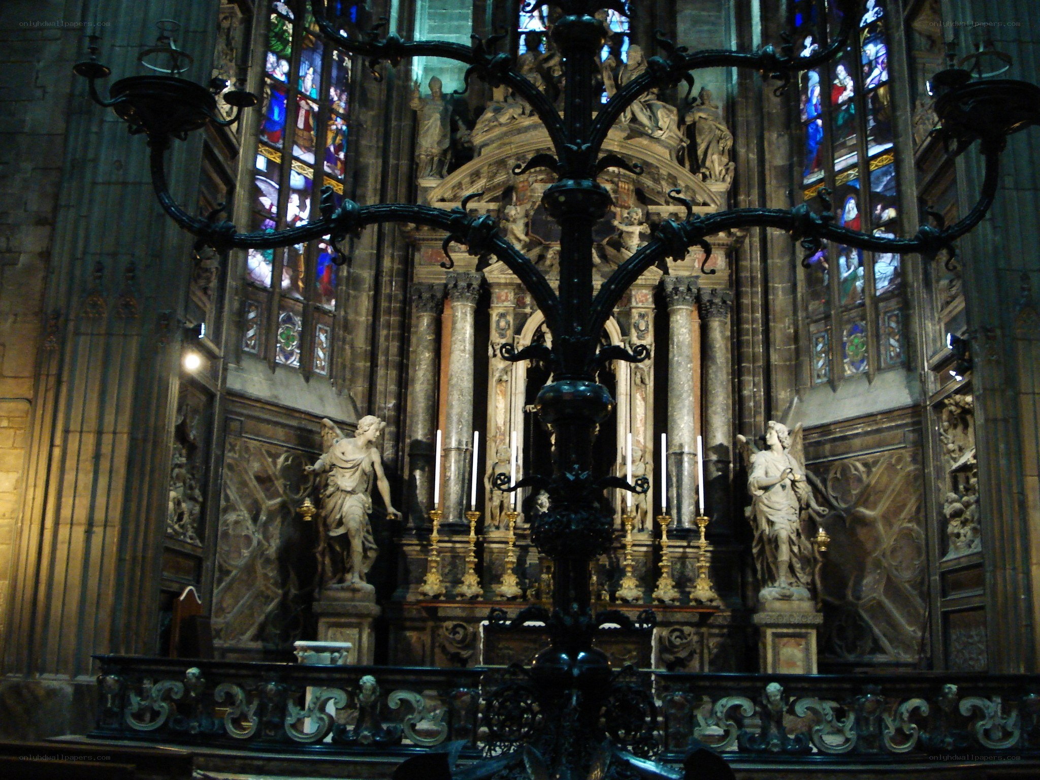 Candle stand in cathedral