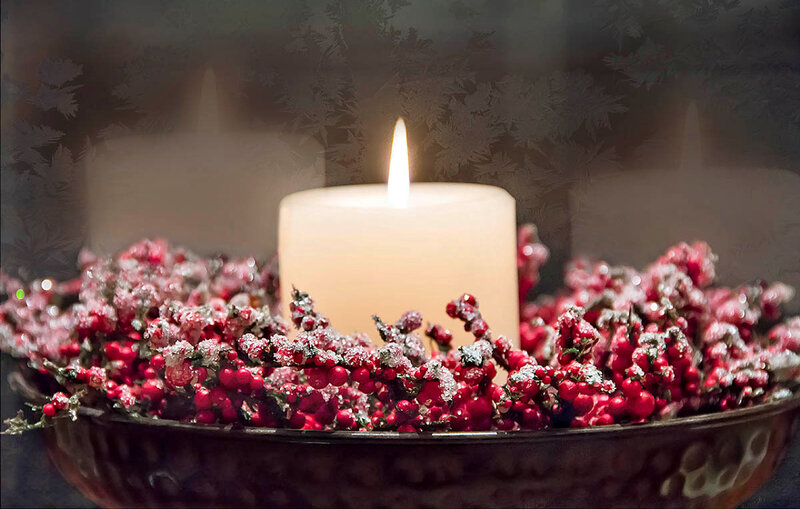 Candle with Berries