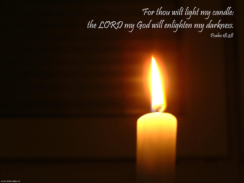 Candle with Bible verse