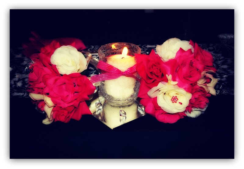 Candle with Flower Arrangement