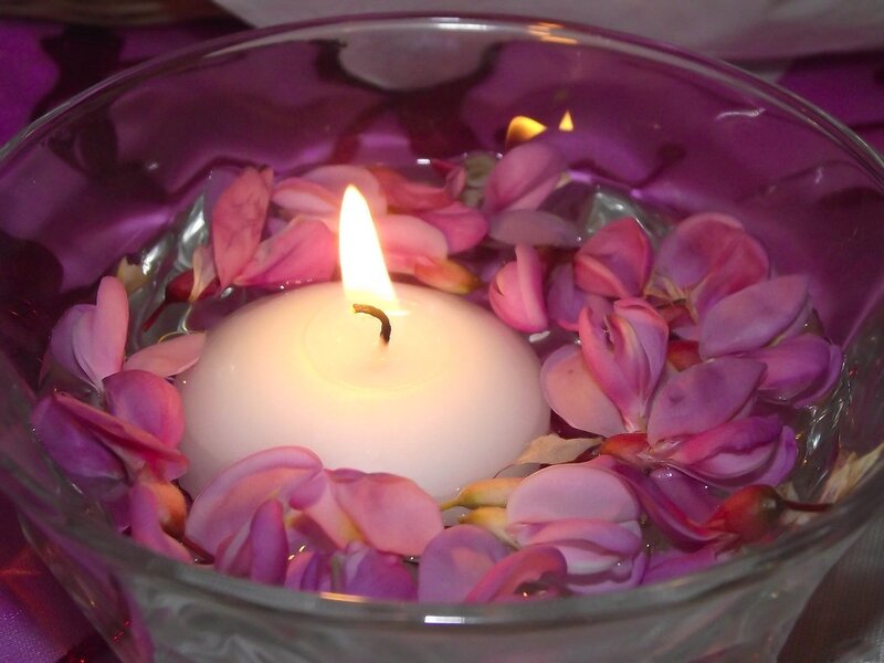 Candle with Flower Petals