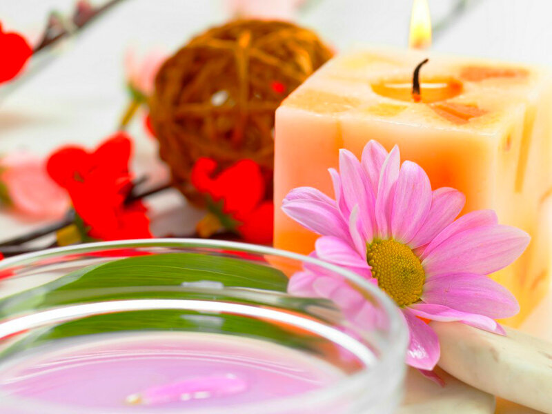 Candle with Flower — Pink