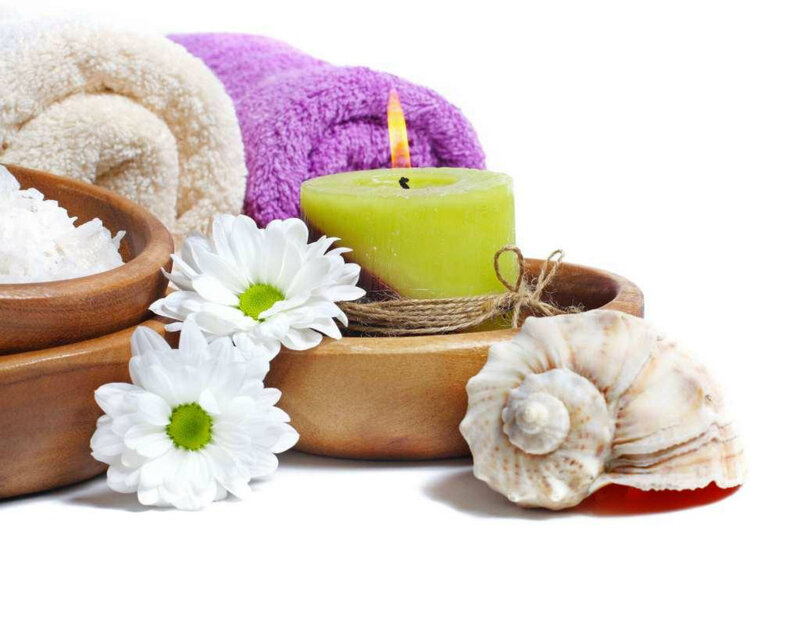 Candle with Flowers and Shells