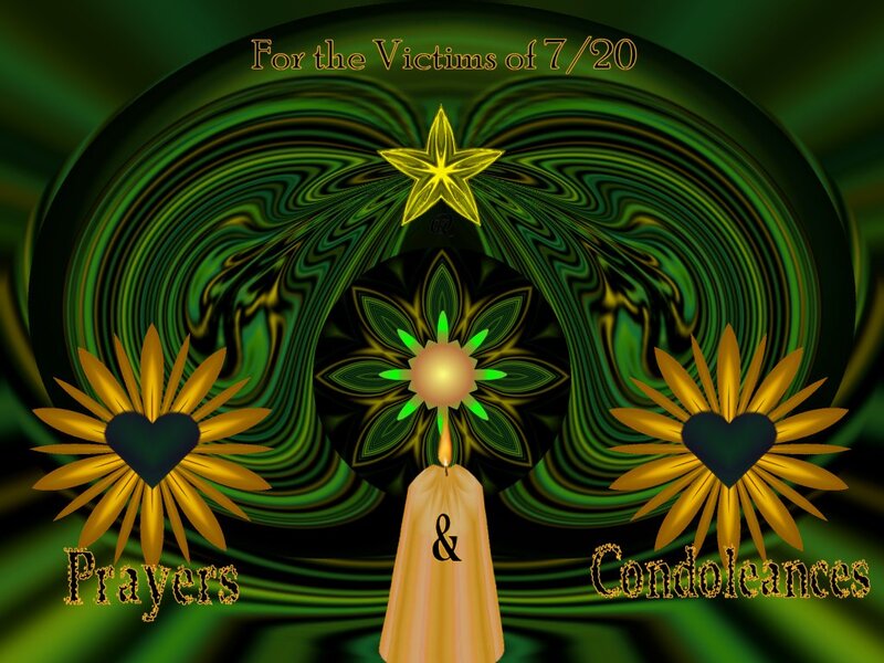 Candle with Flowers — Green