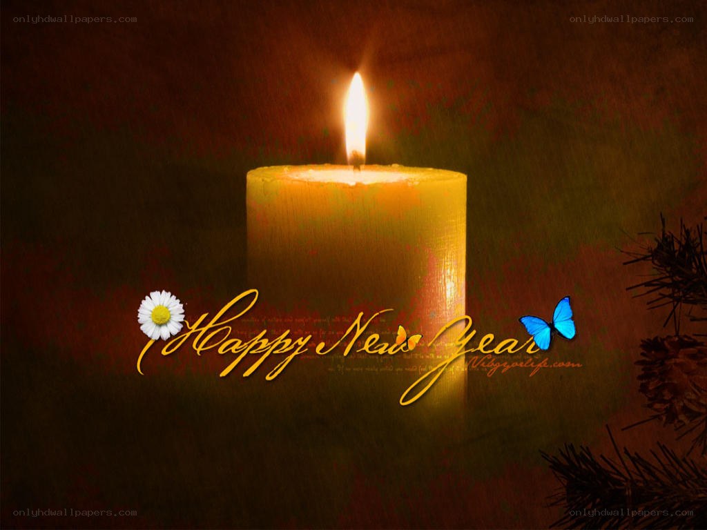 Candle with Happy New Year