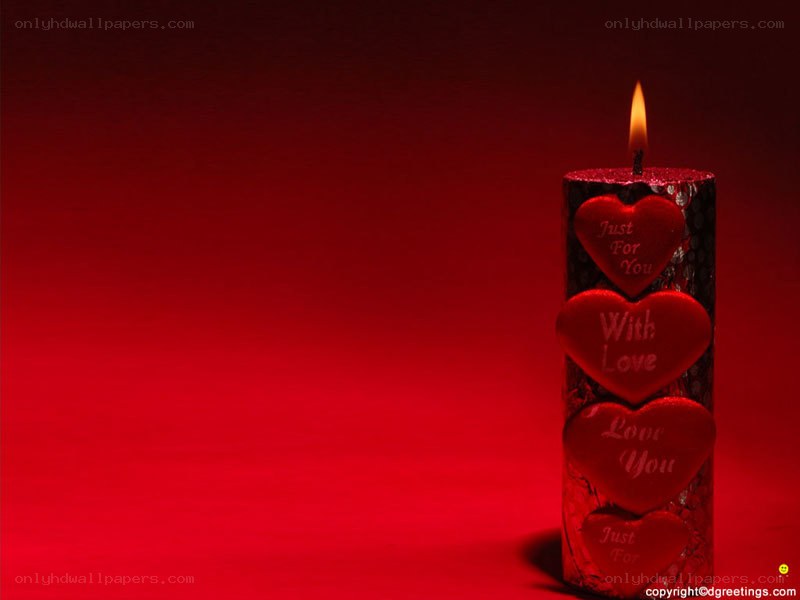 candle with heart messages