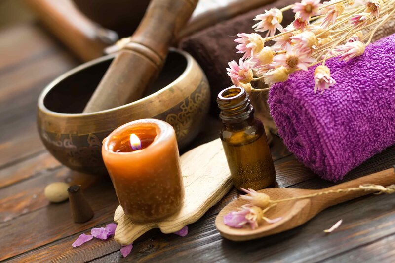 Candle with Massage Items