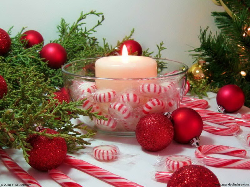 Candle with Peppermints