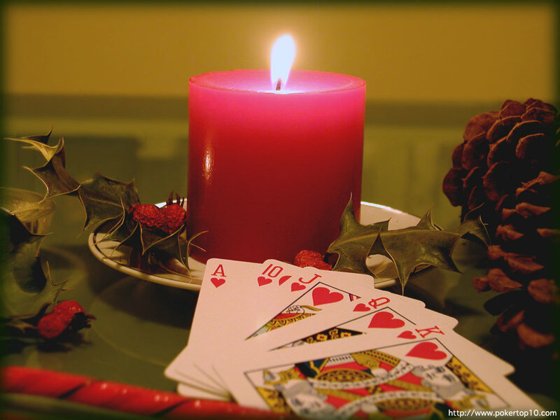 Candle with playing cards