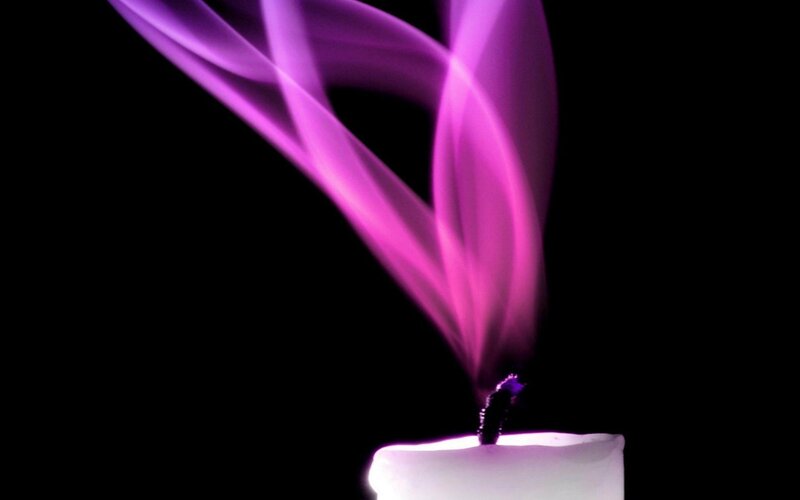 Candle with Purple Smoke